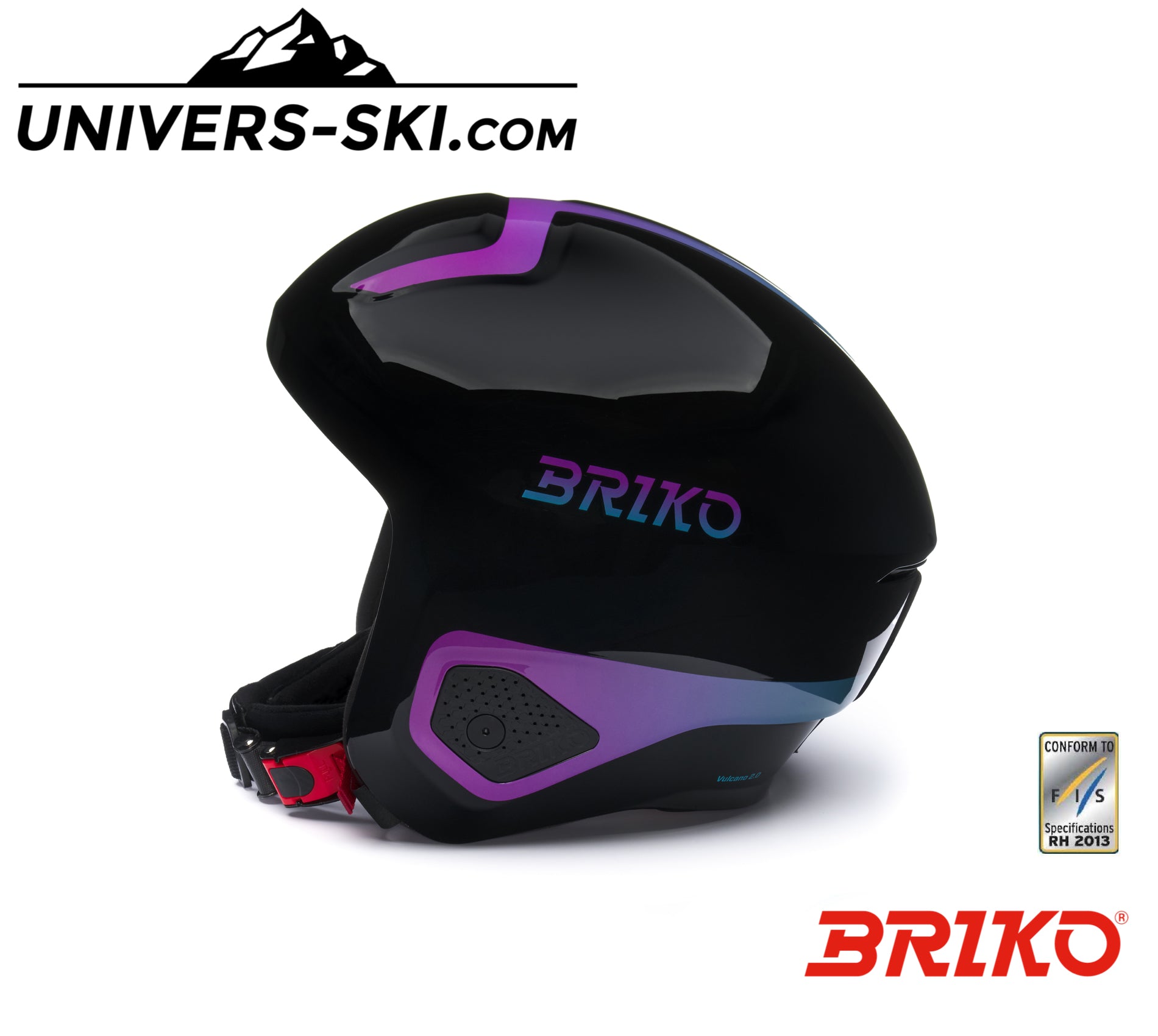 Casque de ski BRIKO Vulcano FIS 2.0 Shiny Black Violet Bondi Blue 2025