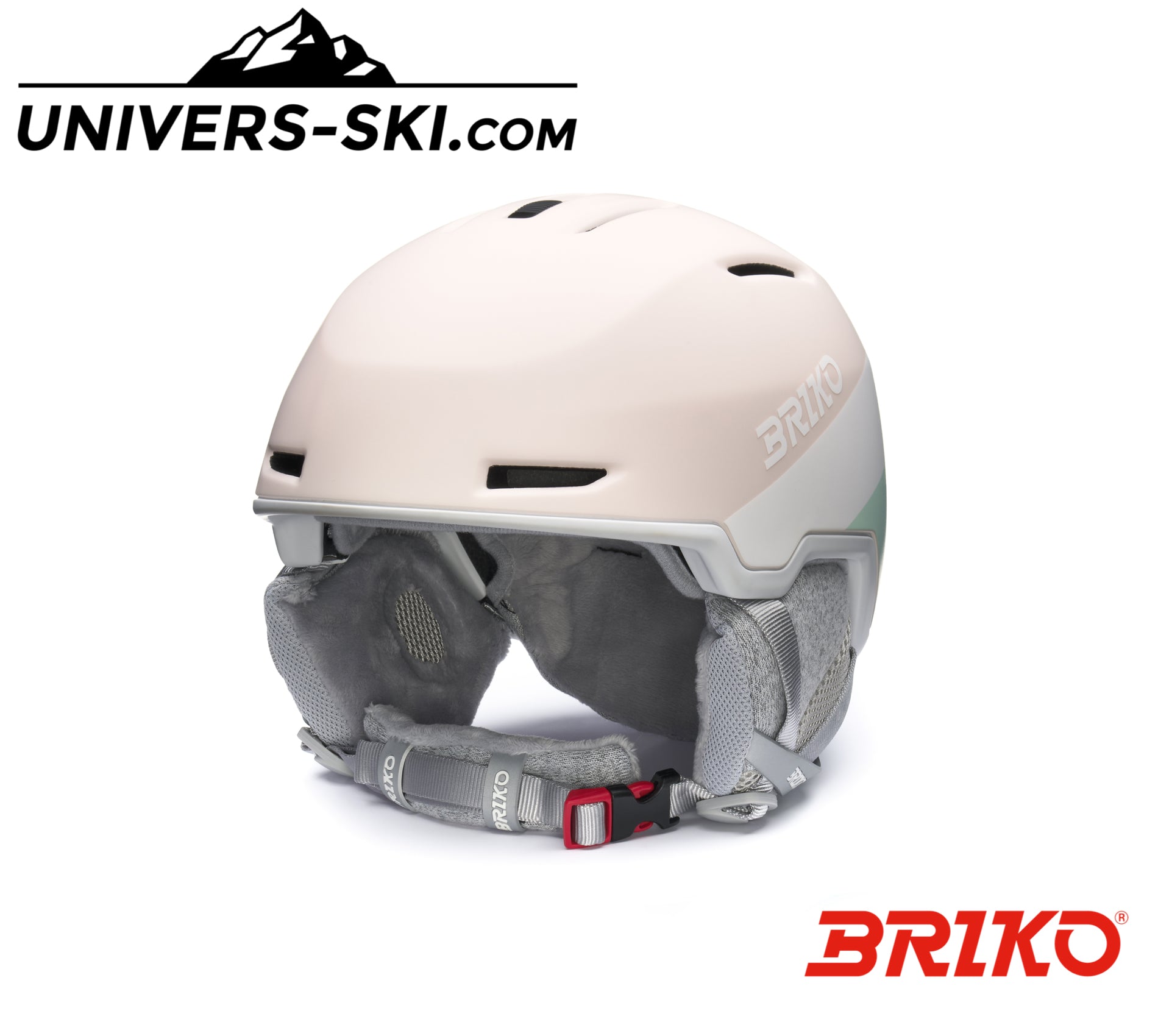 Casque de ski BRIKO Yuki Matt Oyster Pink White Green 2025