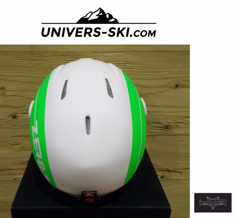 Casque ski HMR Zero 35 Eclipse blanc et vert fluo avec Visière