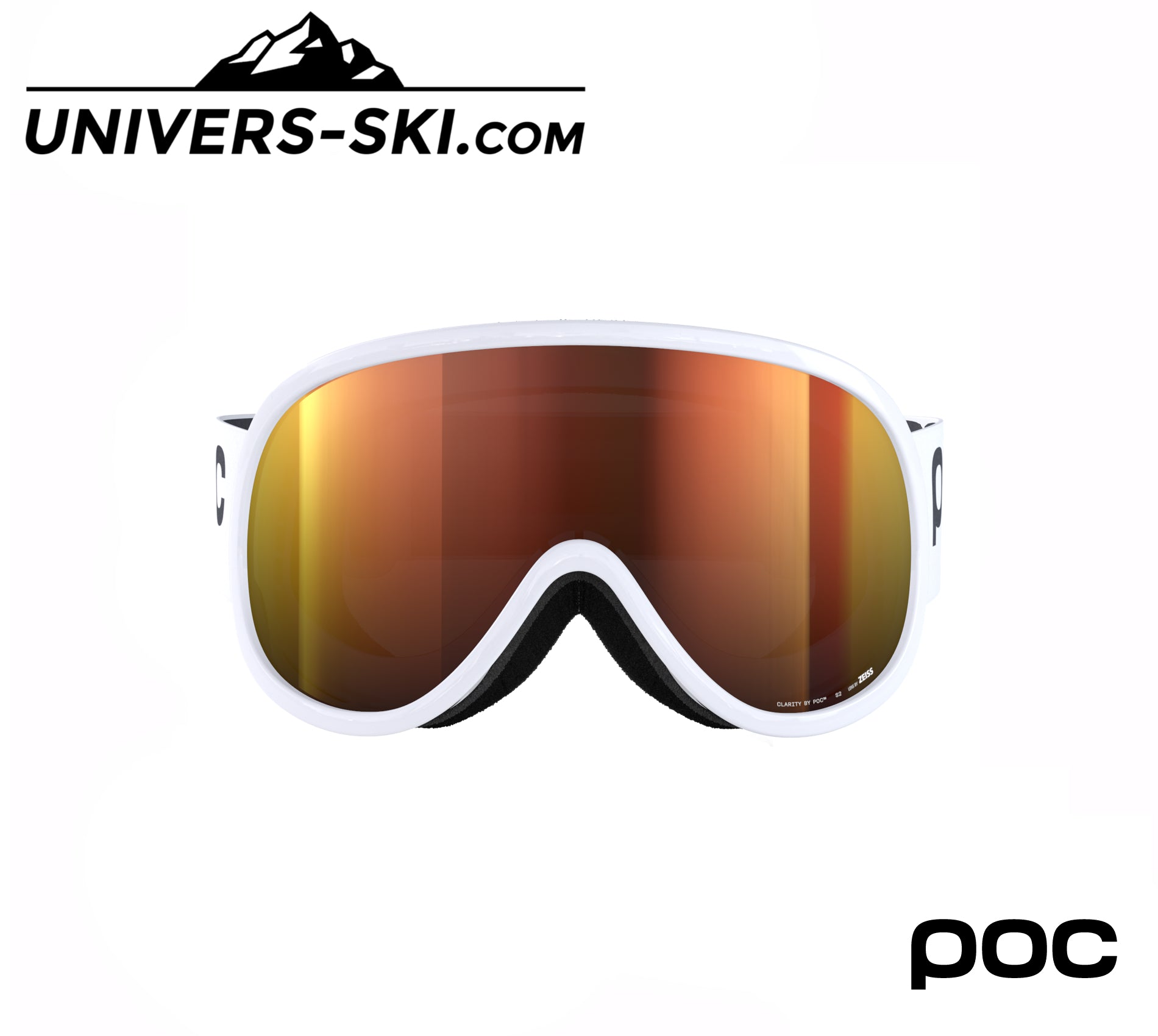 Masque de ski POC Retina Clarity Hydrogen White Sunny Orange 2025