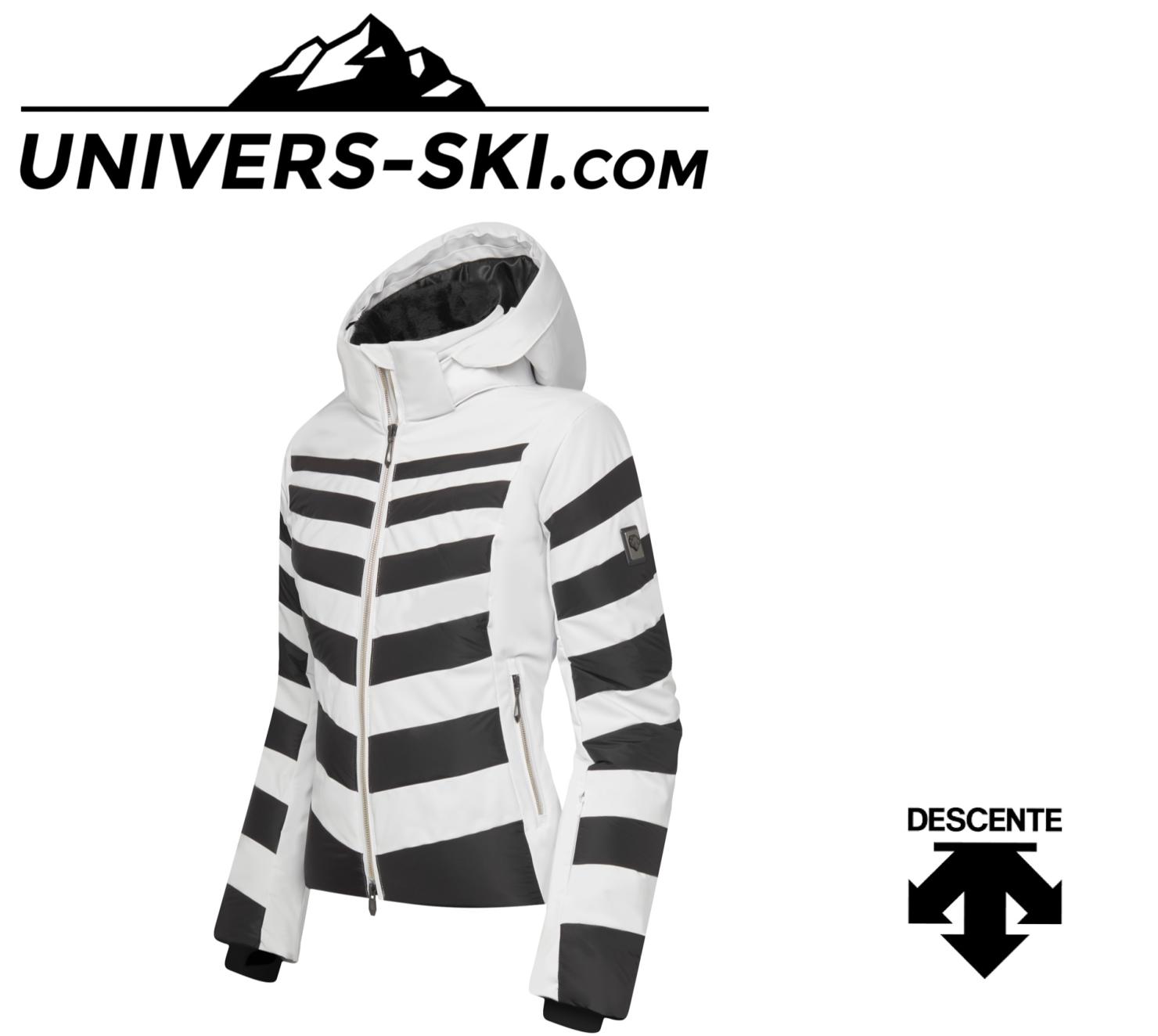 Blouson de ski DESCENTE femme Nika blanc et noir 2021