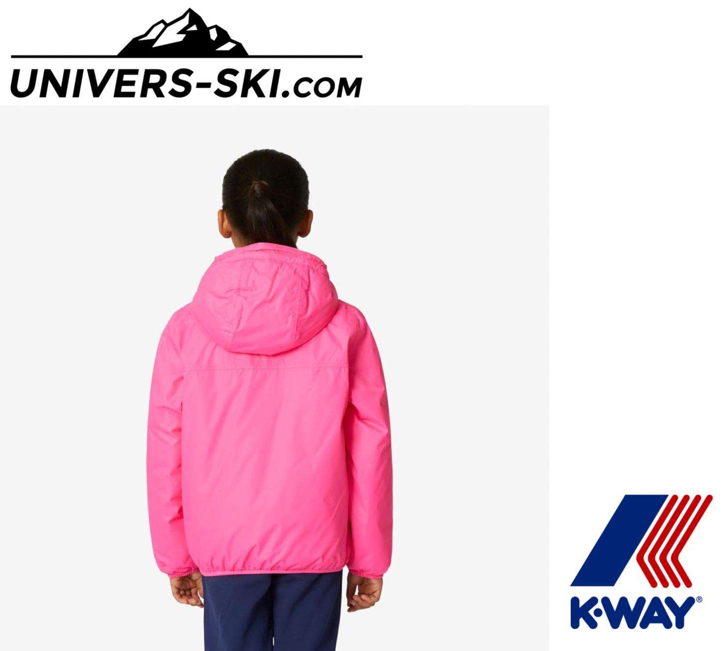 Imperméable K-Way Le Vrai 3.0 Claude Orsetto Kids Ecru Pink Intense Fluo 2024