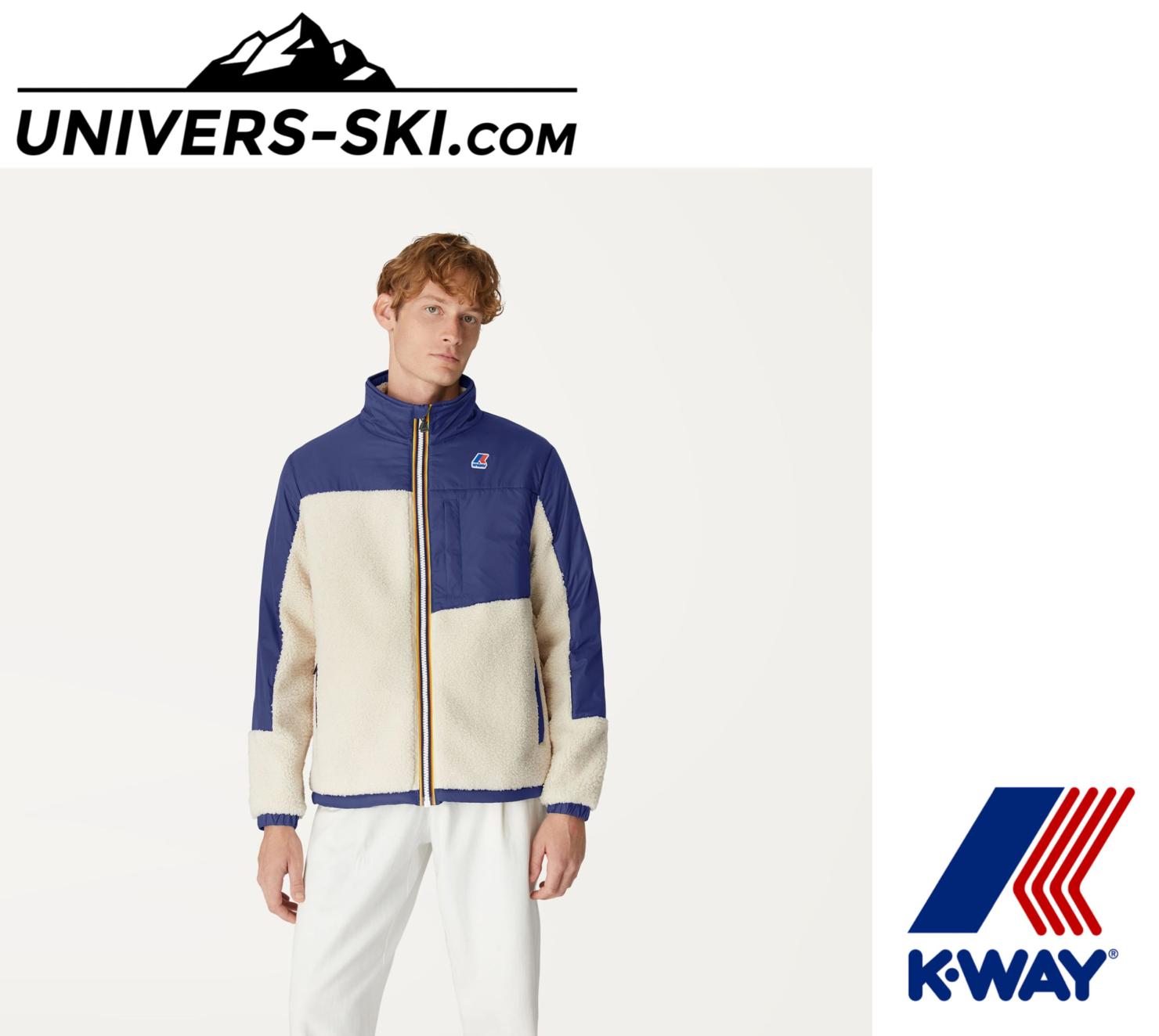 Veste K-Way Le Vrai 3.0 Nersev Orsetto Ecru Blue Medieval 2024