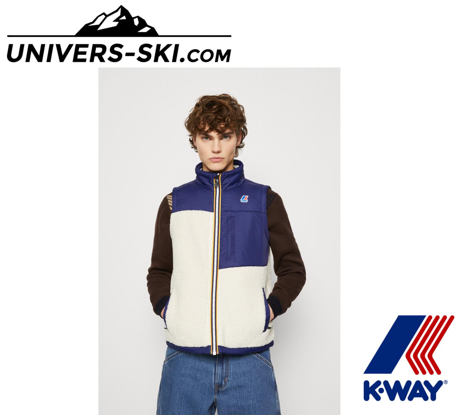 Veste sans manche K-Way Le Vrai 3.0 Neize Orsetto Ecru Blue Medieval 2024