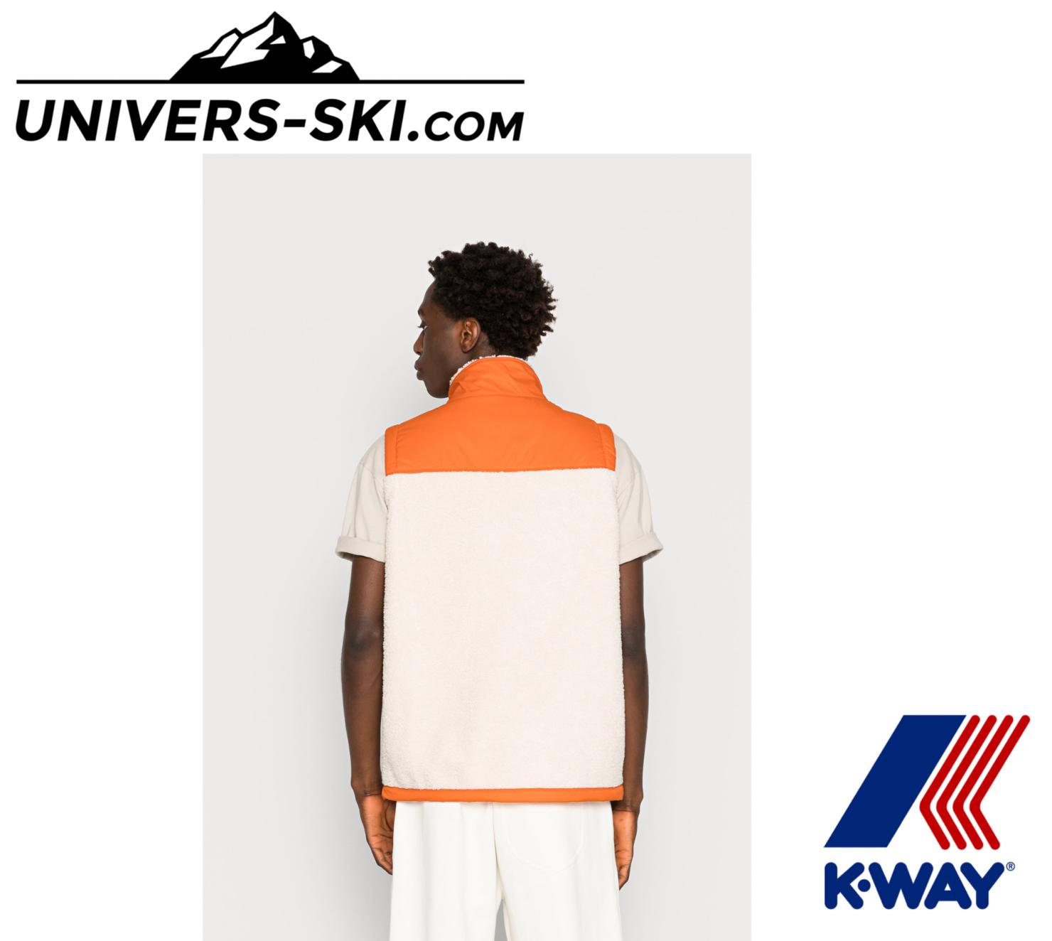 Veste sans manche K-Way Le Vrai 3.0 Neize Orsetto Ecru Orange Rust 2024